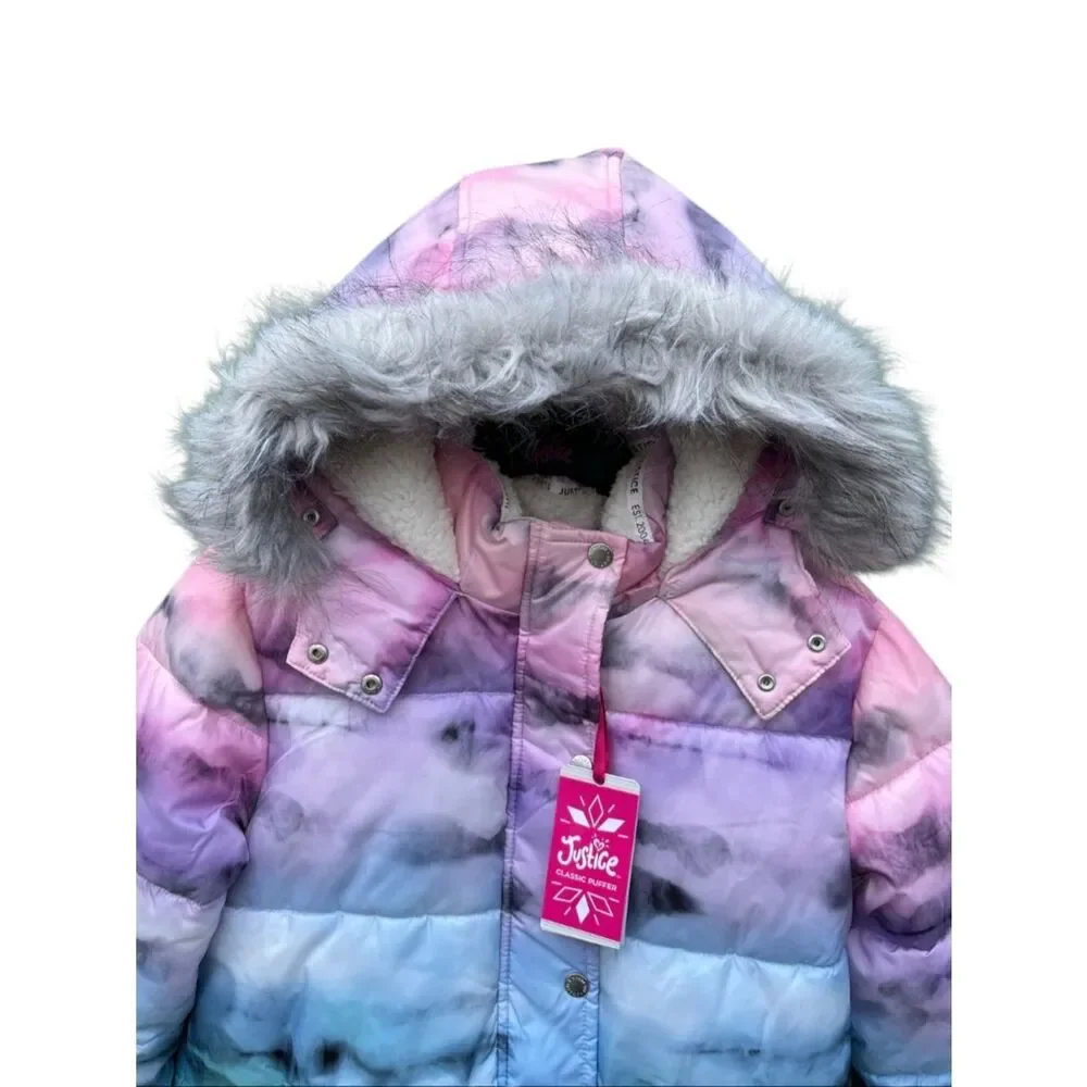 Girls Justice Matte Puffer Bomber Coat Size XL